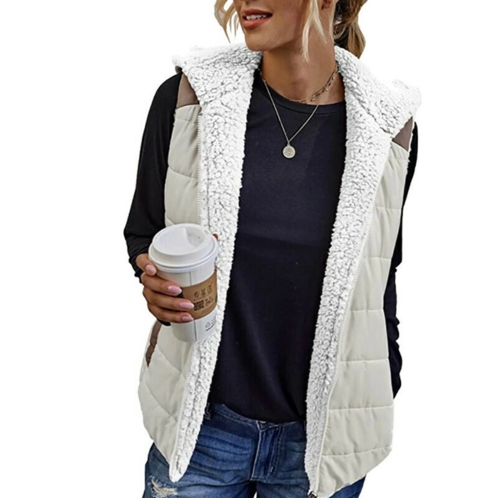 Women's Cozy Cream Fleece Vest